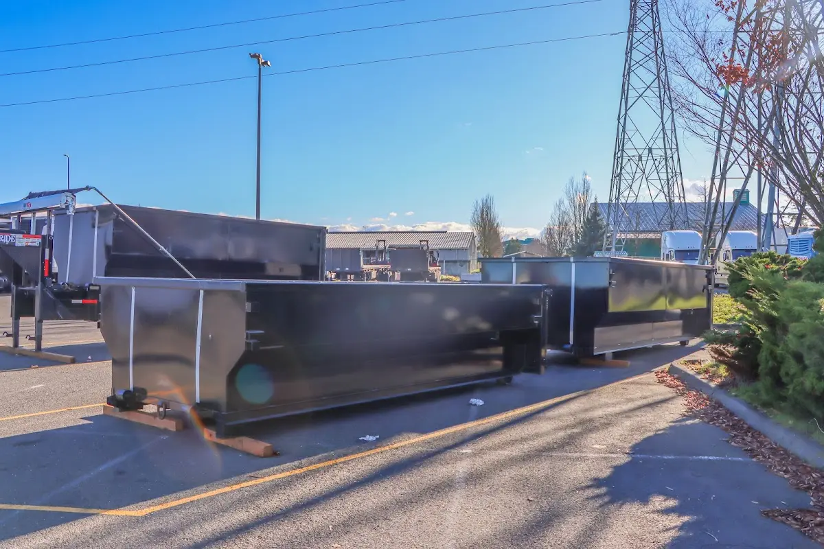 Roll-off dumpster ready for waste disposal at job site for Roofing Dumpster Rental in Speedway